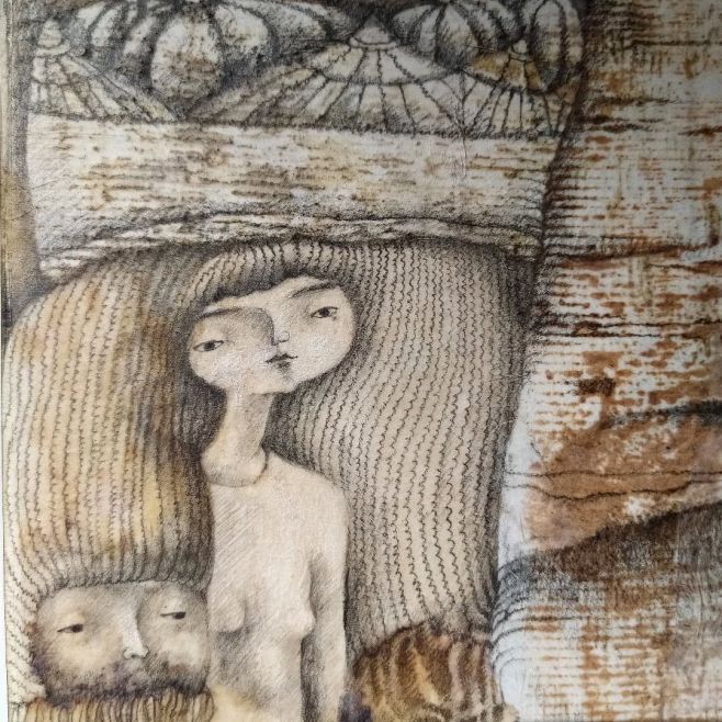 "Spatřila jsem královnu" Zajímavé je, že královny mi do obrazů vstupují opakovaně. Jak na velká plátna "Šimrání", kde...