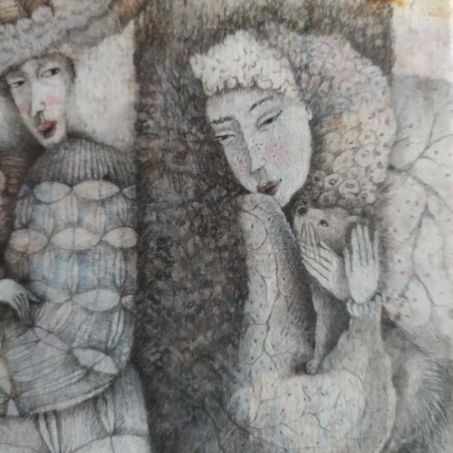 Malé plátno jsem dokončila a k dispozici je nyní pro vás. O názvu ještě uvažuji. Ale na to, jak obrázek vznikal, se už teď...